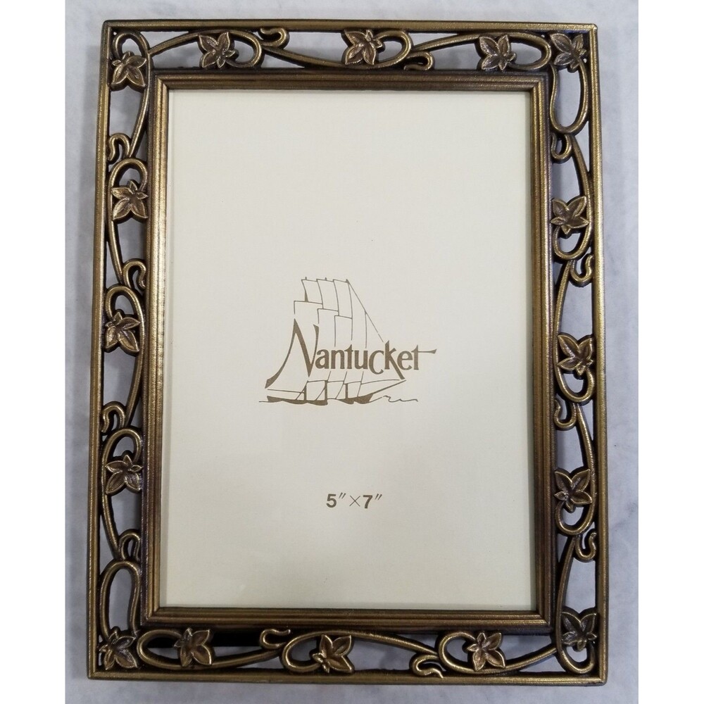 Nantucket 5x7 Antique Brass Photo Frame Model 5867608 Vintage Style new in box